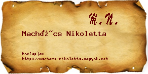 Machács Nikoletta névjegykártya